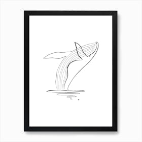 Whale One line Art Art Print