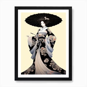 Geisha Art Noveau Style 4 Art Print