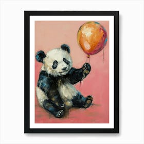 Cute Giant Panda 1 With Balloon Art Print