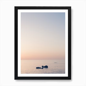 Sunset At Coast Sicily Art Print