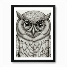 Owl With Glasses 5 Art Print