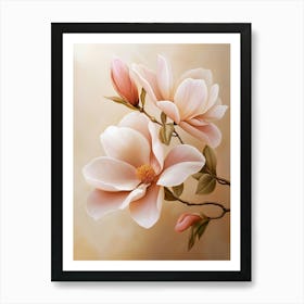 Magnolia Flowers Art Print