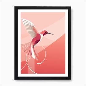 Minimalist Hummingbird 2 Illustration Art Print