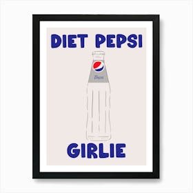 Diet Pepsi Minimalist Fun Kitchen Art Print