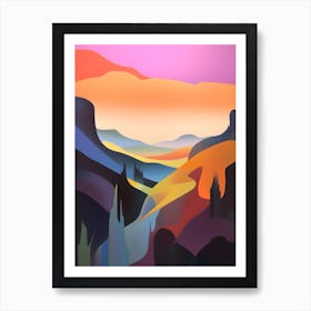 Vivid Abstract Landscape Painting Art Print