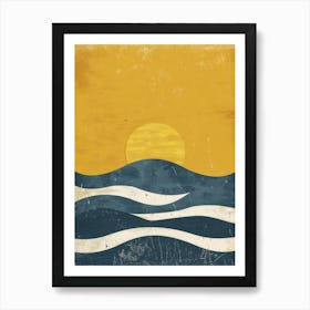 Sunset Over The Ocean Canvas Print Art Print