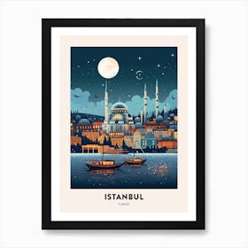 Winter Night  Travel Poster Istanbul Turkey 2 Art Print