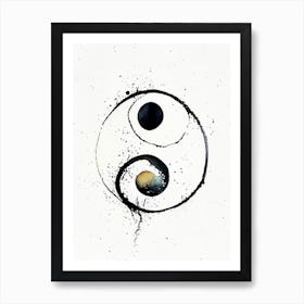 Yin Yang Symbol Minimal Watercolour Art Print