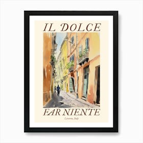 Il Dolce Far Niente Livorno, Italy Watercolour Streets 1 Poster Art Print