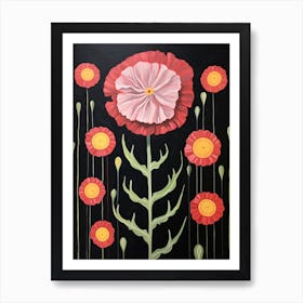 Carnation Dianthus 2 Hilma Af Klint Inspired Flower Illustration Art Print