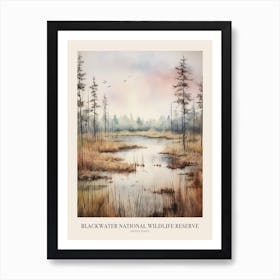 Autumn Forest Landscape Blackwater National Wildlife Reserve Poster Art Print