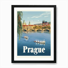 Aihrgdesign A Mid Century Modern Travel Poster For Prague Sho 64ec64c3 6a75 4772 Ab65 8a0a92dea7dc 3 Art Print