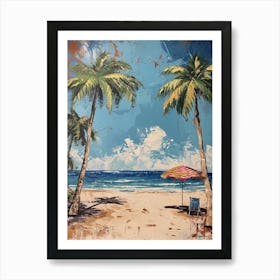 Retro Beach Scene 4 Art Print