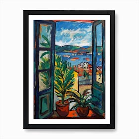 Window View Of San Francisco In The Style Of Fauvist 2 Art Print