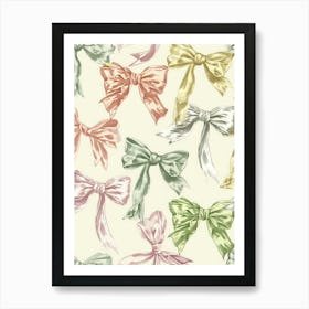 Coquette In Sage And Pink3 Pattern Art Print