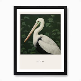 Ohara Koson Inspired Bird Painting Pelican 1 Poster Art Print