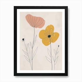 Kampala Flower Market Boho Minimalist Style 1 Art Print