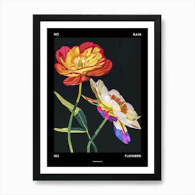 No Rain No Flowers Poster Ranunculus 3 Art Print