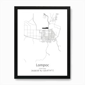 Lompoc,United States Minimalist Map Art Print