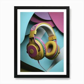 Colorful Headphones 1 Art Print