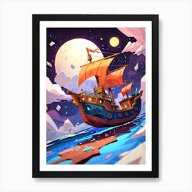 Ship In The Sea 1 Art Print