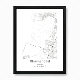 Bloemendaal,Netherlands Minimalist Map Art Print