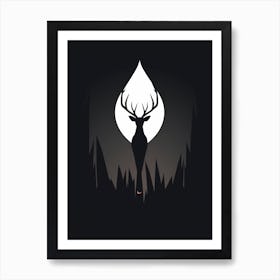 Deer Minimalist Abstract 1 Art Print