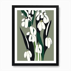 Lily Of The Valley Wildflower Modern Muted Colours 1 Art Print