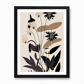 Black Snakeroot Wildflower Modern Muted Colours 2 Art Print