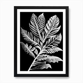 Tamarind Leaf Linocut Art Print