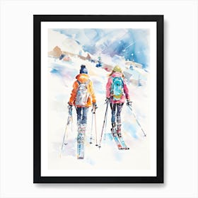 Telluride Ski Resort   Colorado Usa, Ski Resort Illustration 3 Art Print