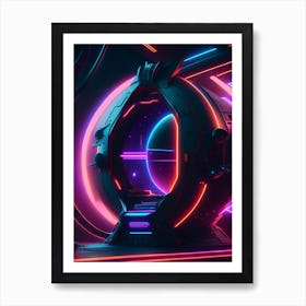 Weight Neon Nights Space Art Print