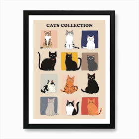 Cats Collection Illustration Art Print