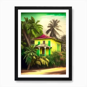 Jamaica Soft Colours Tropical Destination Art Print