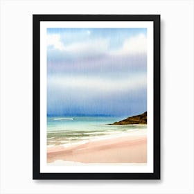 Barafundle Bay Beach 4, Pembrokeshire, Wales Watercolour Art Print