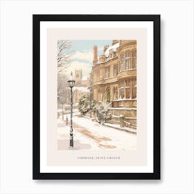 Vintage Winter Poster Cambridge United Kingdom 3 Art Print