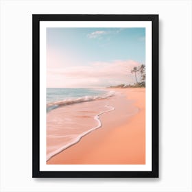 Kaanapali Beach Maui Hawaii Turquoise And Pink Tones 3 Art Print
