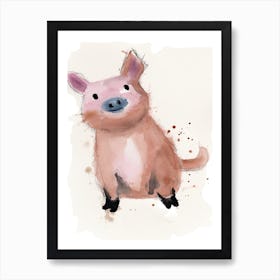 Piglet Watercolour Childrens Drawing 3watercolour Art Print