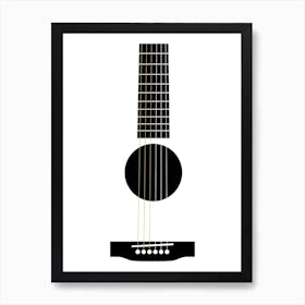 Black and White Guitar Art Print