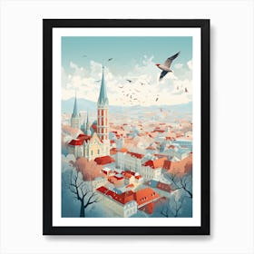 Vienna, Austria, Geometric Illustration 3 Art Print