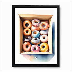 A Box Of Donuts Cute Neon 1 Art Print