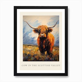 Brushstroke Style Painting Of Highland Cow 2 Art Print