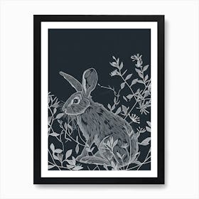 Rex Rabbit Minimalist Illustration 2 Art Print