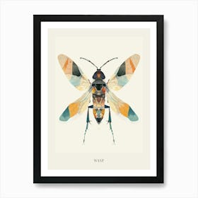 Colourful Insect Illustration Wasp 13 Poster Art Print