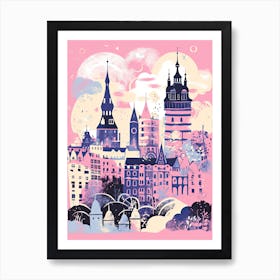 Stockholm In Risograph Style 4 Art Print