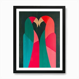 Parrots In Love Art Print