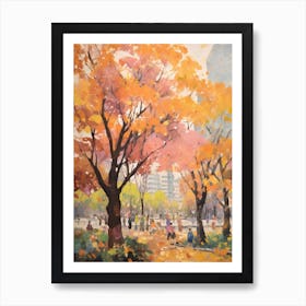 Autumn City Park Painting Victoria Park Hong Kong 2 Art Print