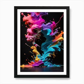 Colorful Paint Splash Art Print