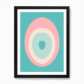 Pastel Love Light Blue Teal Art Print