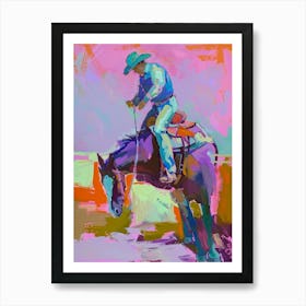 Pink And Orange Cowboy 2 Art Print